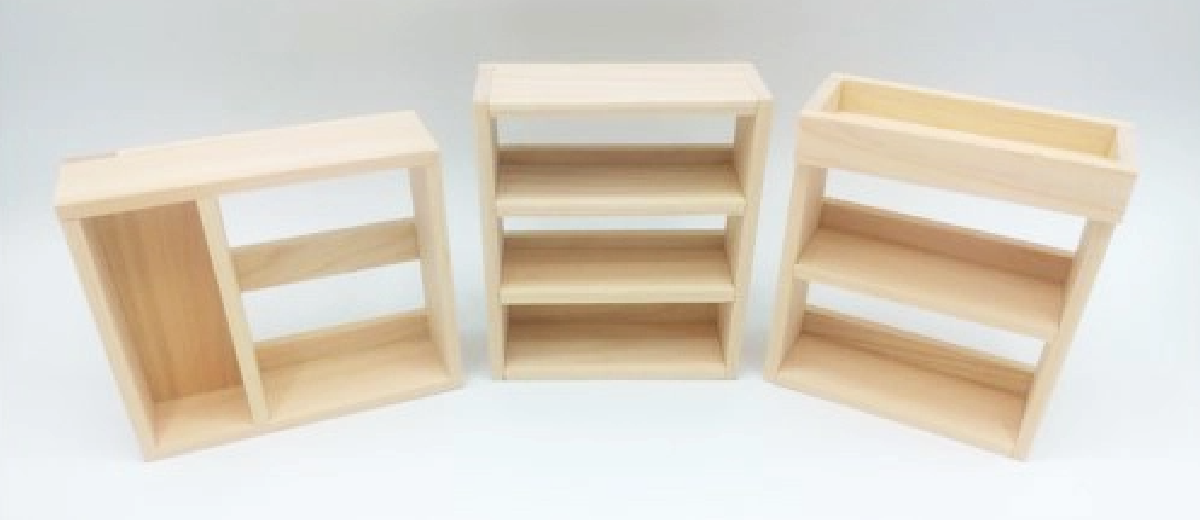 Bookshelves created with woodworking tools
