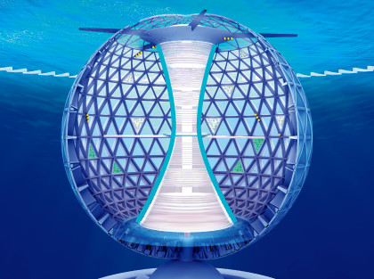 The internal tower is used to reinforce the spherical shell.