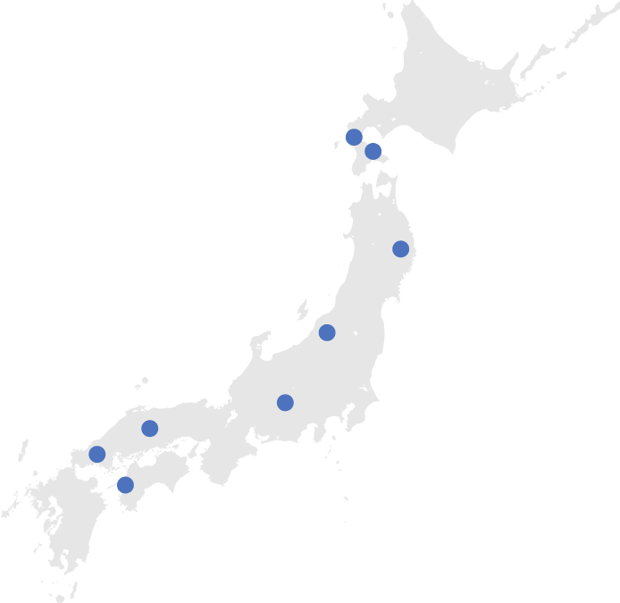 各地のダムを表した日本地図