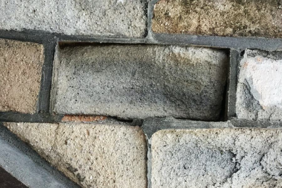 Deteriorated brick surface
