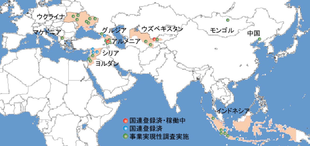 プロジェクトの開発地域