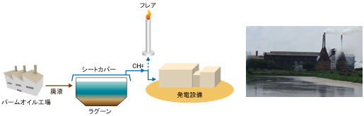 パームオイル工場における廃液メタン回収技術