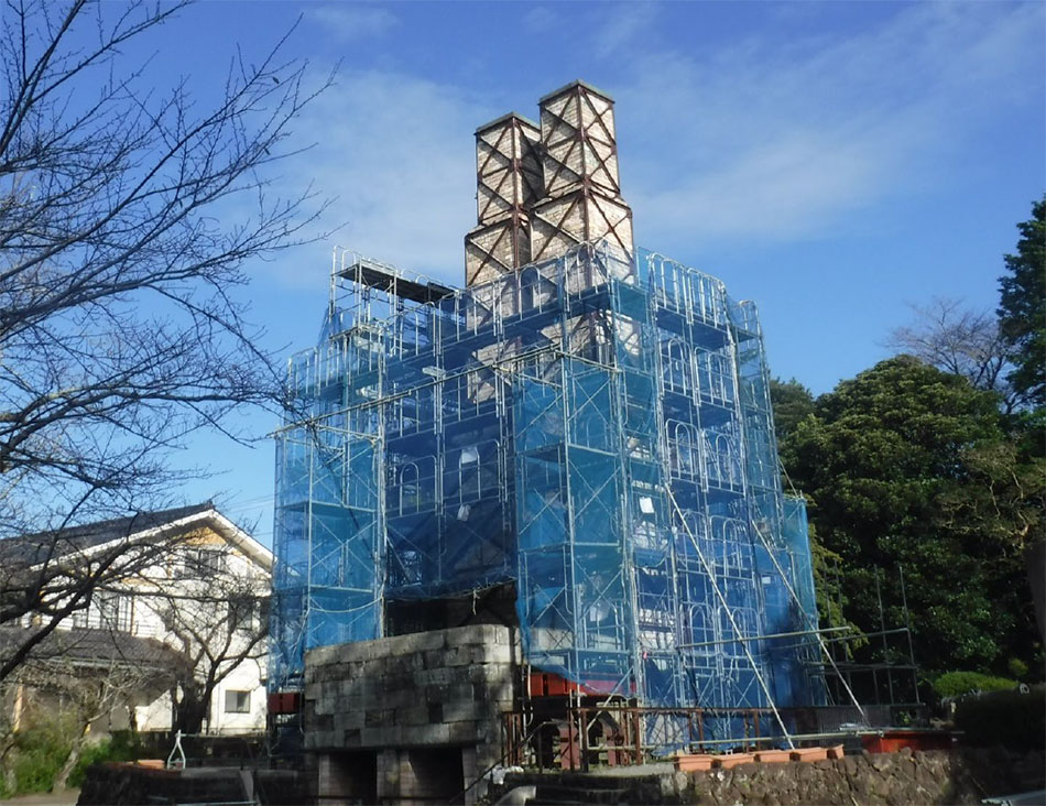 直近の韮山反射炉の様子