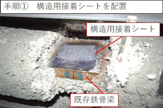 手順1:構造用接着シートを配置