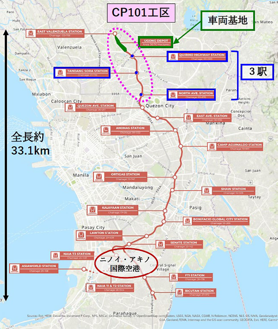 マニラ首都圏地下鉄事業 計画路線