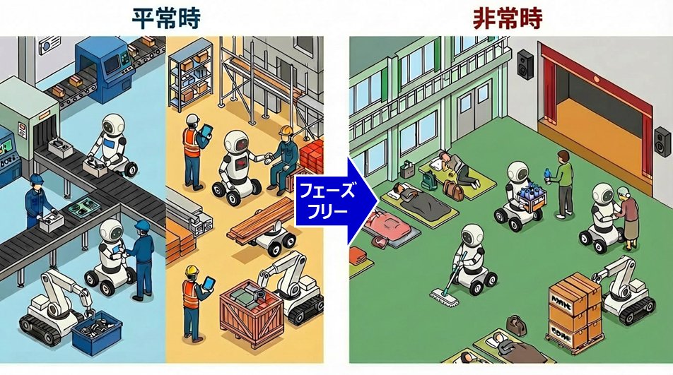 フェーズフリーロボットの概要図