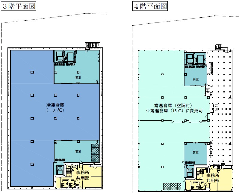 3階平面図、4階平面図