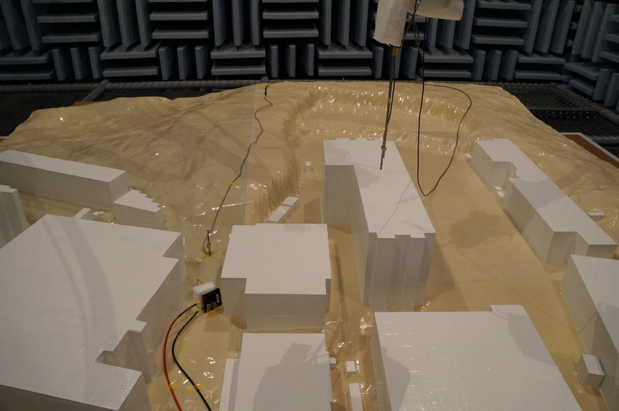 Model for testing sound noise propagation over broad areas