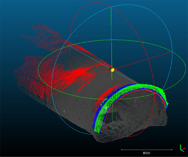 3D計測によるトンネル掘削形状の管理
