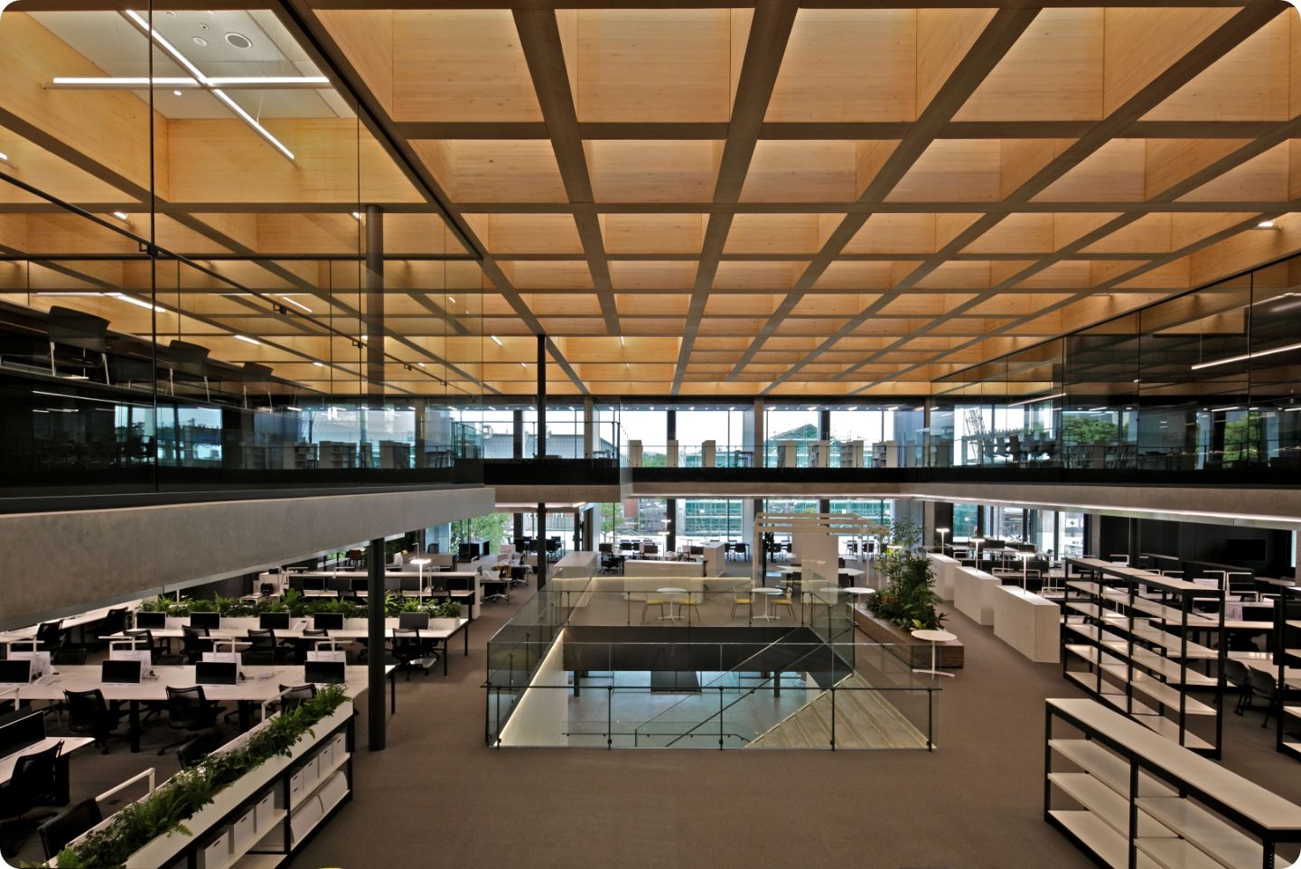 CASE STUDY 04 Shimizu Hokuriku Branch Office(Coffered ceiling and Kimusuko)