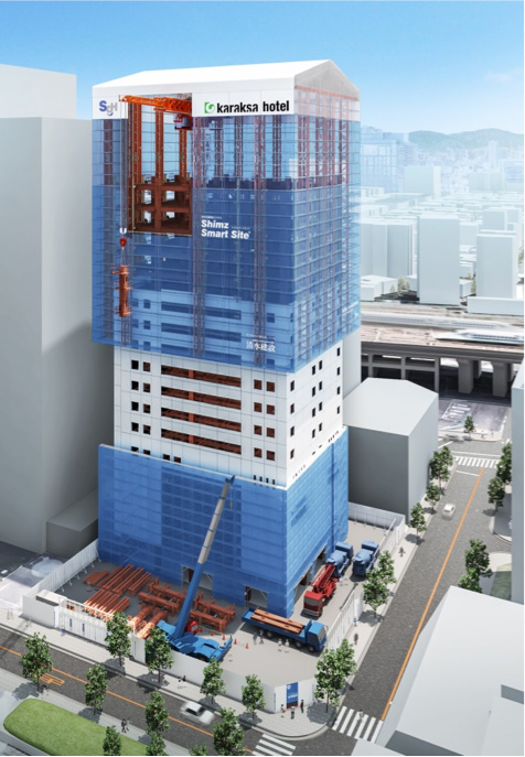 Conceptual Drawing of Karaksa Hotel Shin‐Osaka Premier (tentative name) under construction