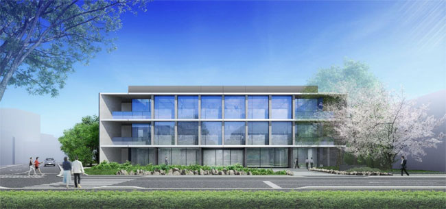 The exterior of the new Hokuriku Branch office building will have an artistic finish suitable for a Machiya, traditional merchant’s house. The exterior latticework framework around the building is modeled on the look of a Machiya, traditional merchant’s house and will also function as the earthquake-resistant walls of the structure.