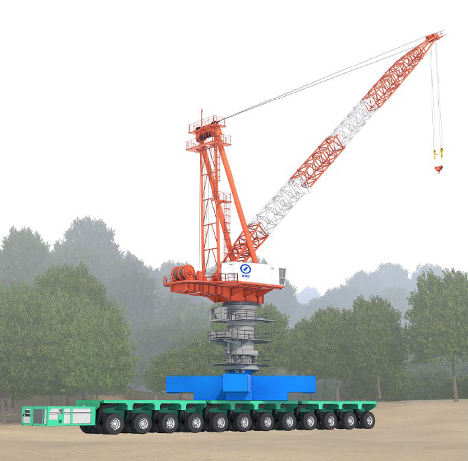 The S-Movable Towercrane moving on a dolly