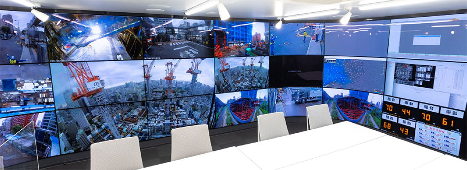 Smart Control Center lined with 55-inch displays
