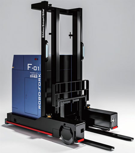 Shimizu Develops Automated Forklift Robot, Automated Truck