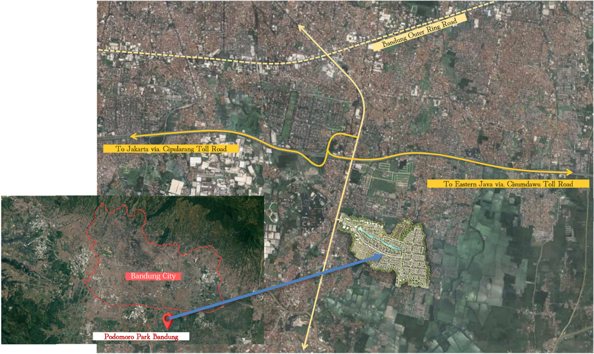 Location of Podomoro Park Bandung