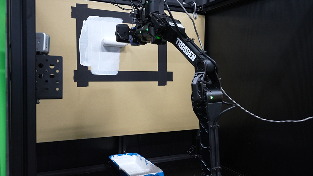Painting work by a robot arm