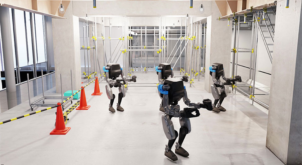 Walking simulation in a virtual environment