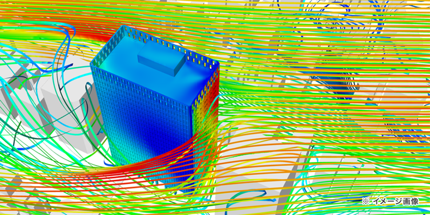 Numerical fluid dynamics simulation of wall wind pressure and flow around a building