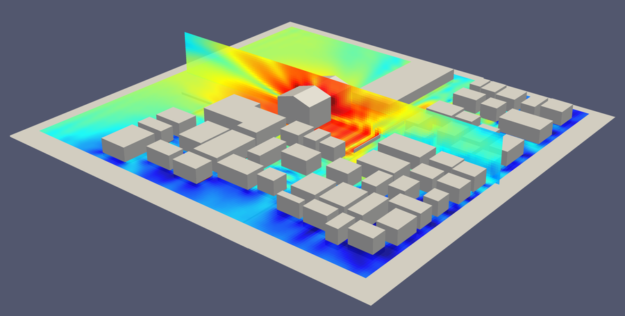 Noise propagation simulation using acoustic wave technology
