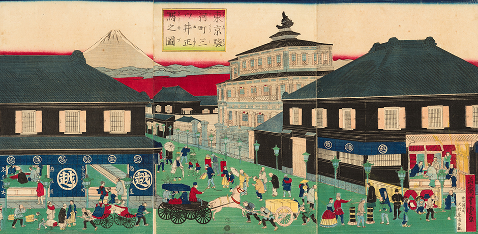 Accurate Depiction of the Mitsui Buildings in Suruga-cho, Tokyo, by Yoshitora