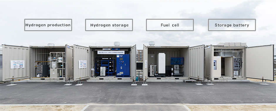 The facilities for the experimental testing were set up in the Fukushima Renewable Energy Institute (FREA) at the National Institute of Advanced Industrial Science and Technology (AIST), where joint research is conducted.