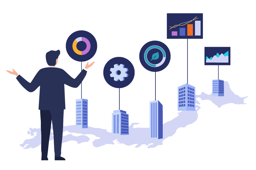 中央監視システムのイラスト