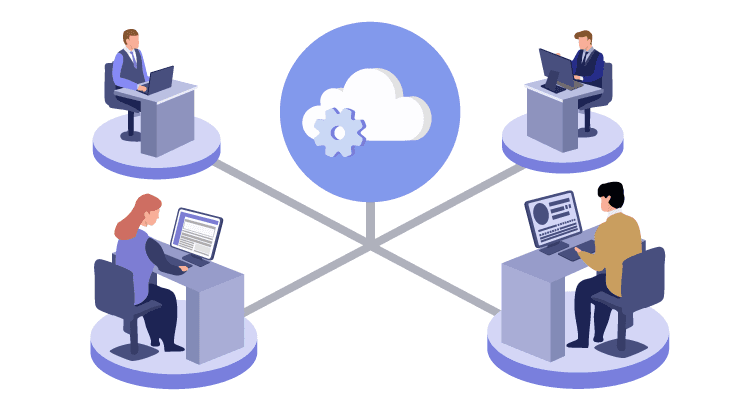 他社中央監視システムとの統合管理のイラスト