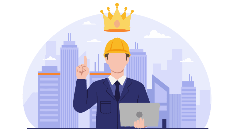 業界トップクラスの実績とサポートのイラスト