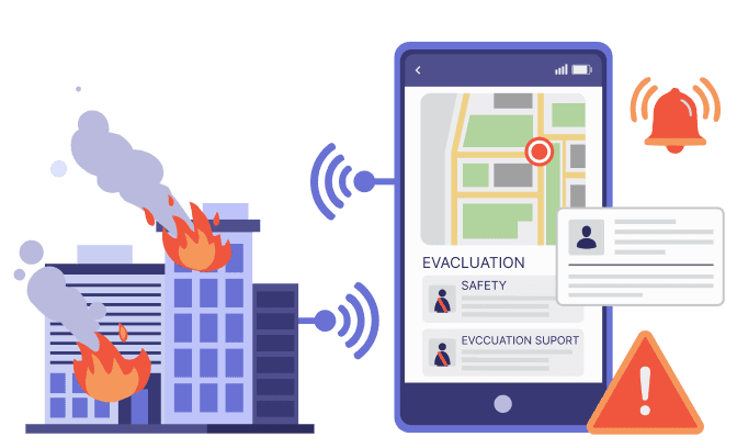 遠隔地状況把握のイラスト