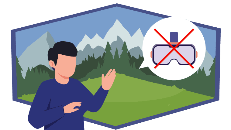 没入感のある体験のイラスト