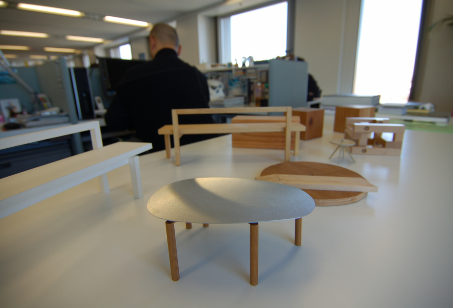 Models of past projects designed by Mr. Shimura