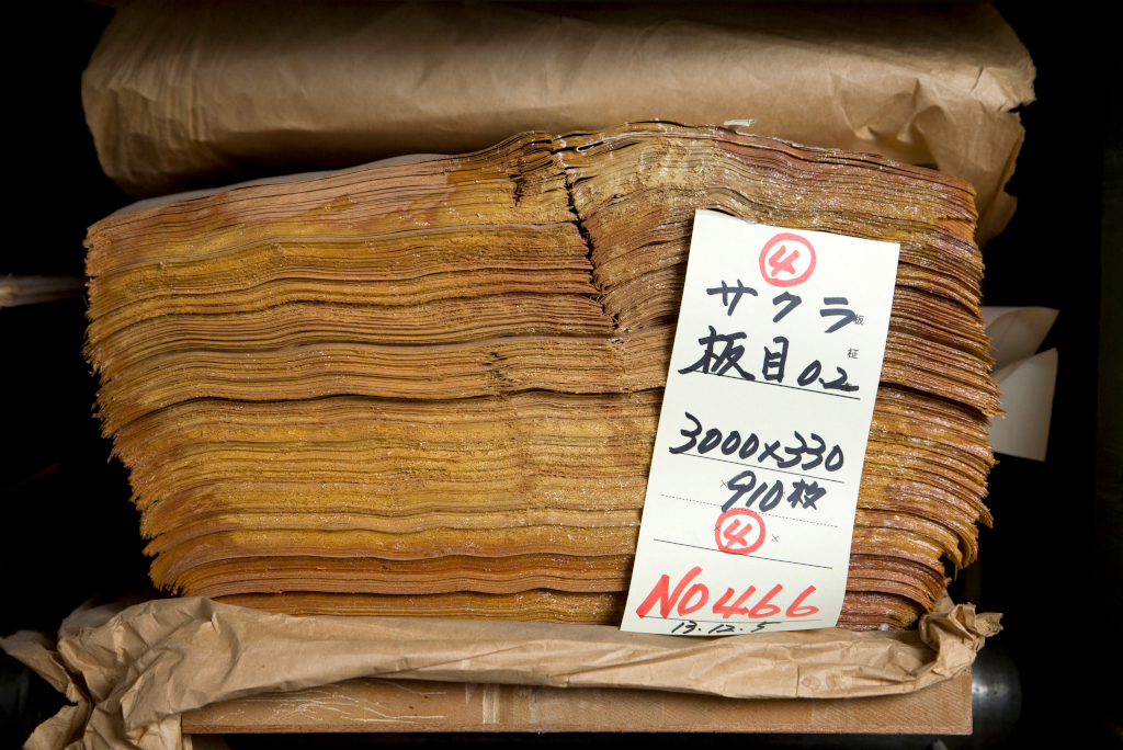 Veneer Sheets (See “A Woodworker’s Skills” to see how it’s processed.)