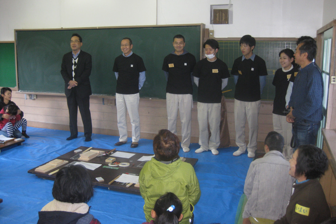 当社創業者の出身地、富山市小羽で木工教室を開催