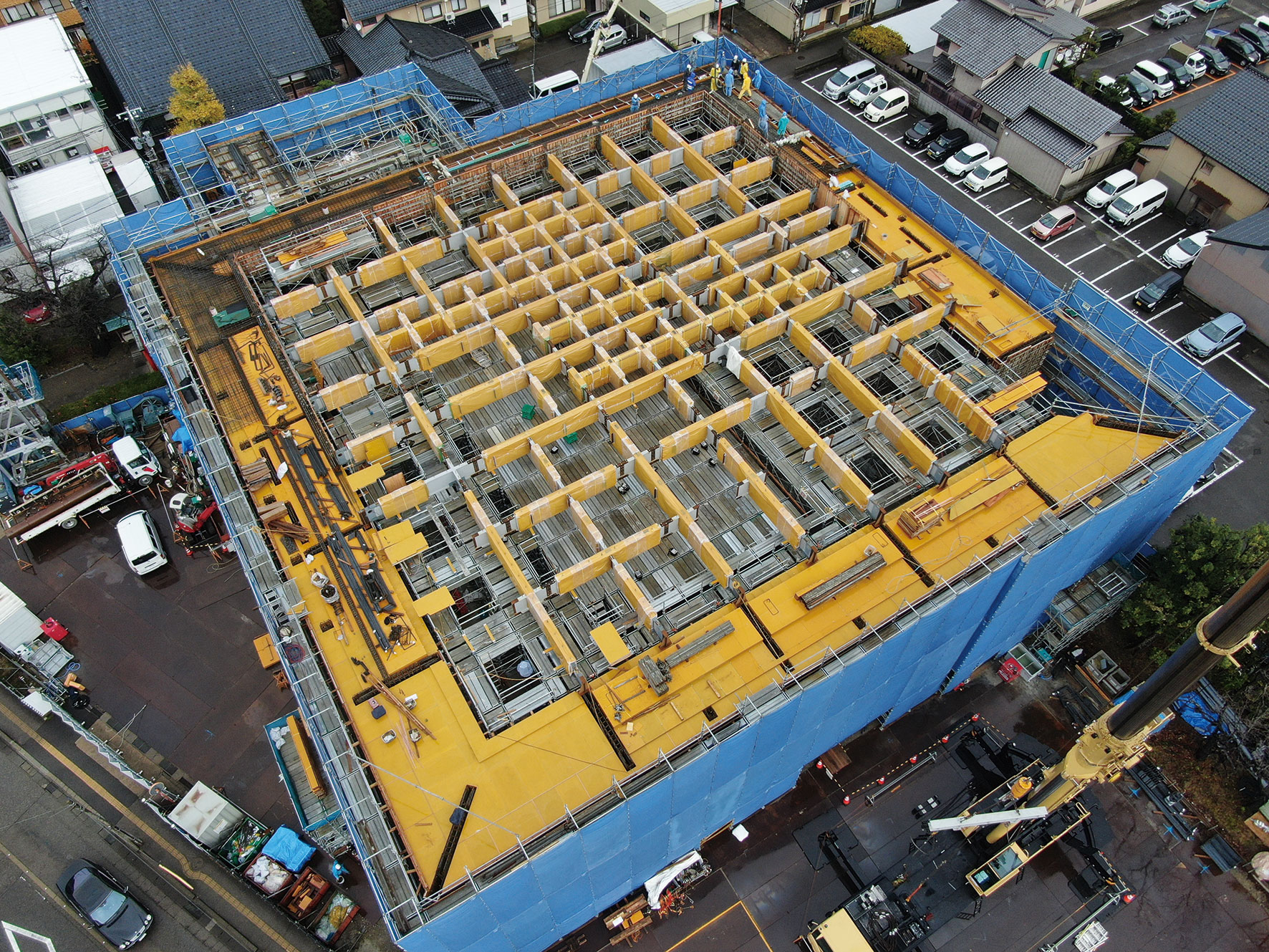 現場での建方時俯瞰