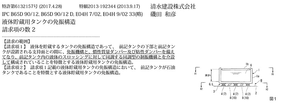 B-55.液体を貯蔵するタンクの耐振性と液体のスロッシングを同時に抑制できる免振構造
