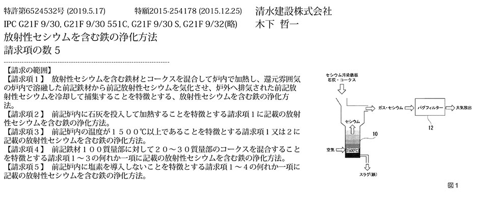 B-68.鉄から放射性セシウムを分離可能な、放射性セシウムを含む鉄の浄化方法