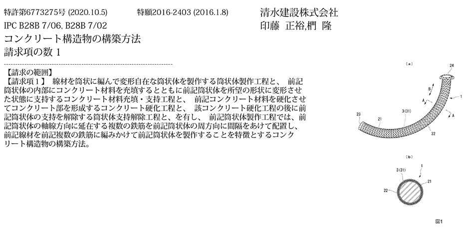 B-77.所望の強度と形状を持つコンクリート構造物を容易に製造する方法