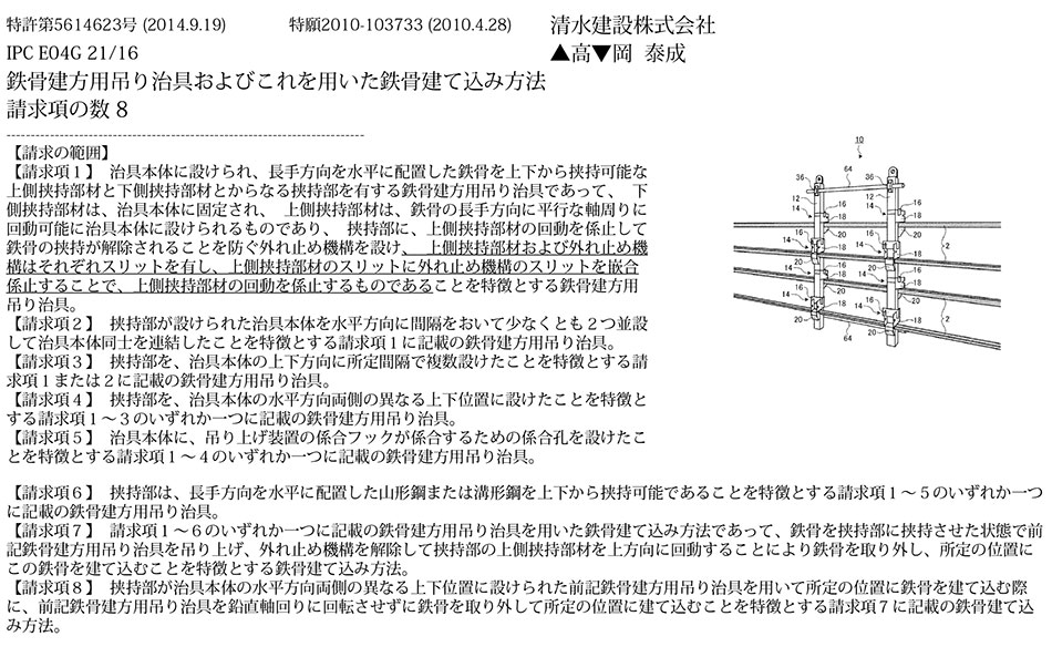 C-29.鉄骨を所定の位置に安全かつ簡単に建て込むことができる鉄骨建方用吊り治具