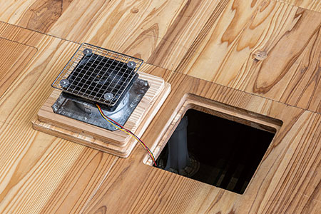 吹出口とファンを一体化したフロアファンユニット