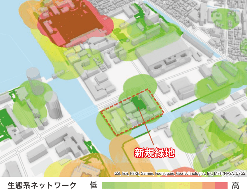 図2. 都市生態系ネットワークの向上効果分析（計画案）