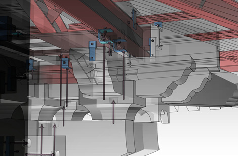 Actual BIM model of the eaves of the Kabukiza that was built