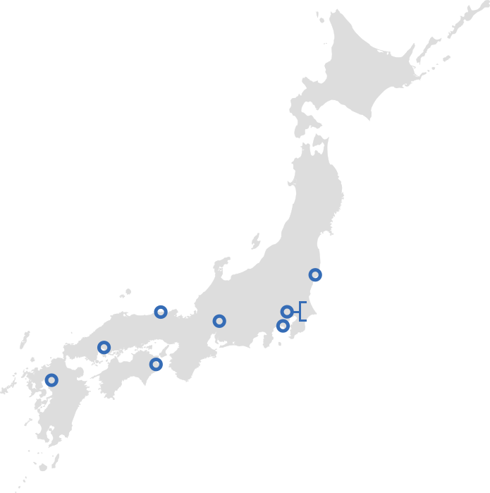 各地の橋梁を表した日本地図