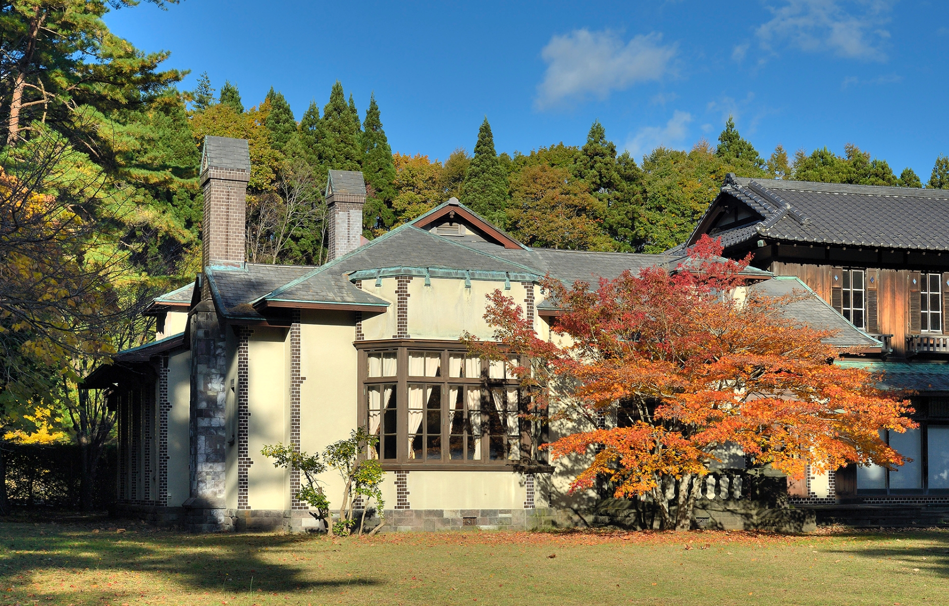 青森県移築後の旧渋沢邸洋館