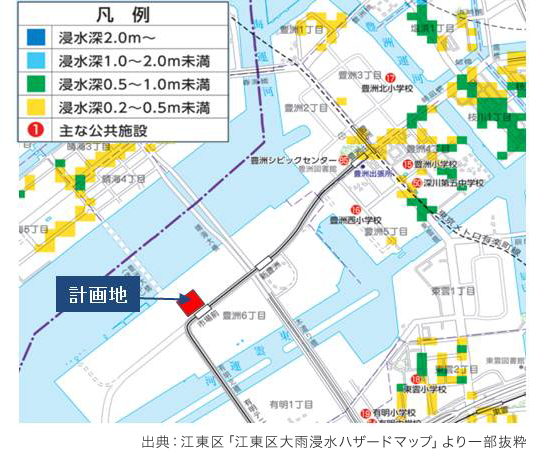 出典：江東区「江東区大雨浸水ハザードマップ」より一部抜粋