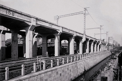 Keisei Electric Railway Elevated Bridge Mikawashima Construction Zone